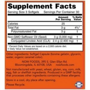 NOW Foods - CLA 800 mg Softgels 90 tabs Now foods